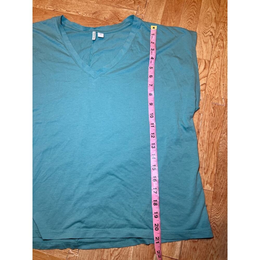 Nordstrom Mint Green V-Neck Oversized Tee Size L | Soft Casual Top - Picture 2 of 5